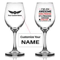 Thumbnail for I am an Awesome Girlfriend Designed Wine Glasses