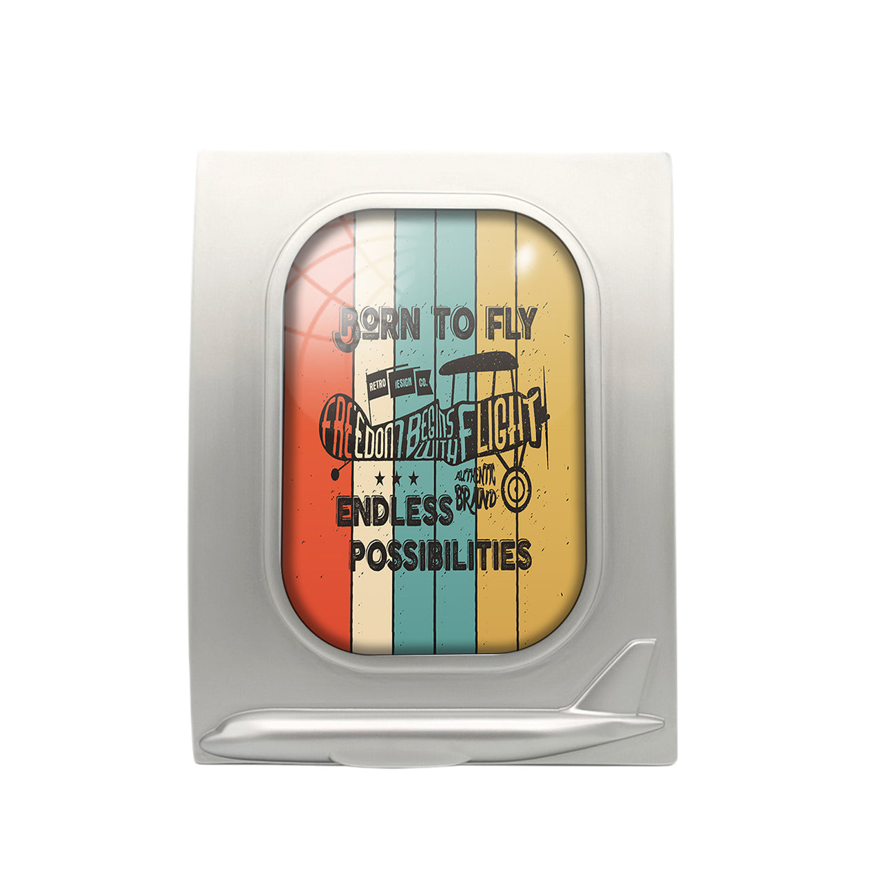 Colourful Born To Fly Designed Airplane Window Photo Frame