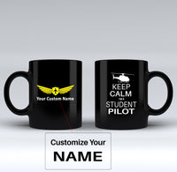 Thumbnail for Student Pilot (Helicopter) Designed Black Mugs