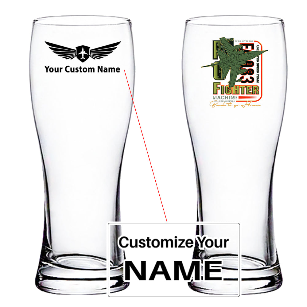 Fighter Machine Designed Pilsner Beer Glasses