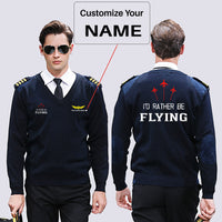 Thumbnail for I'D Rather Be Flying Designed Wool Pilot Sweaters