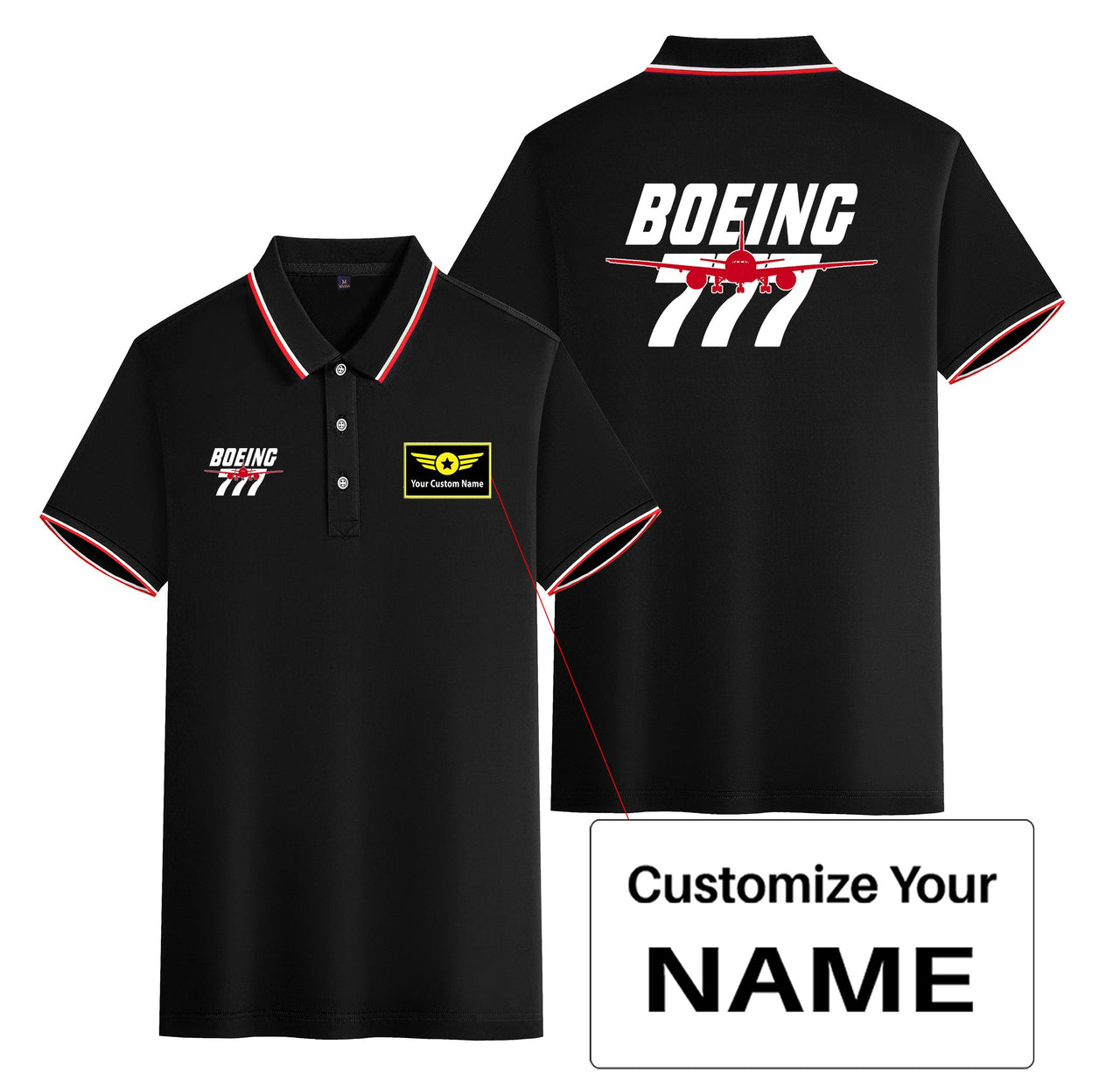 Amazing Boeing 777 Designed Stylish Polo T-Shirts (Double-Side)