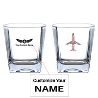 Thumbnail for Airplane Shape Aviation Alphabet Designed Whiskey Glass