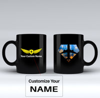 Thumbnail for Supermen of The Skies (Sunrise) Designed Black Mugs