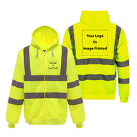 Thumbnail for Double Side Your Custom Logos Designed Reflective Zipped Hoodies