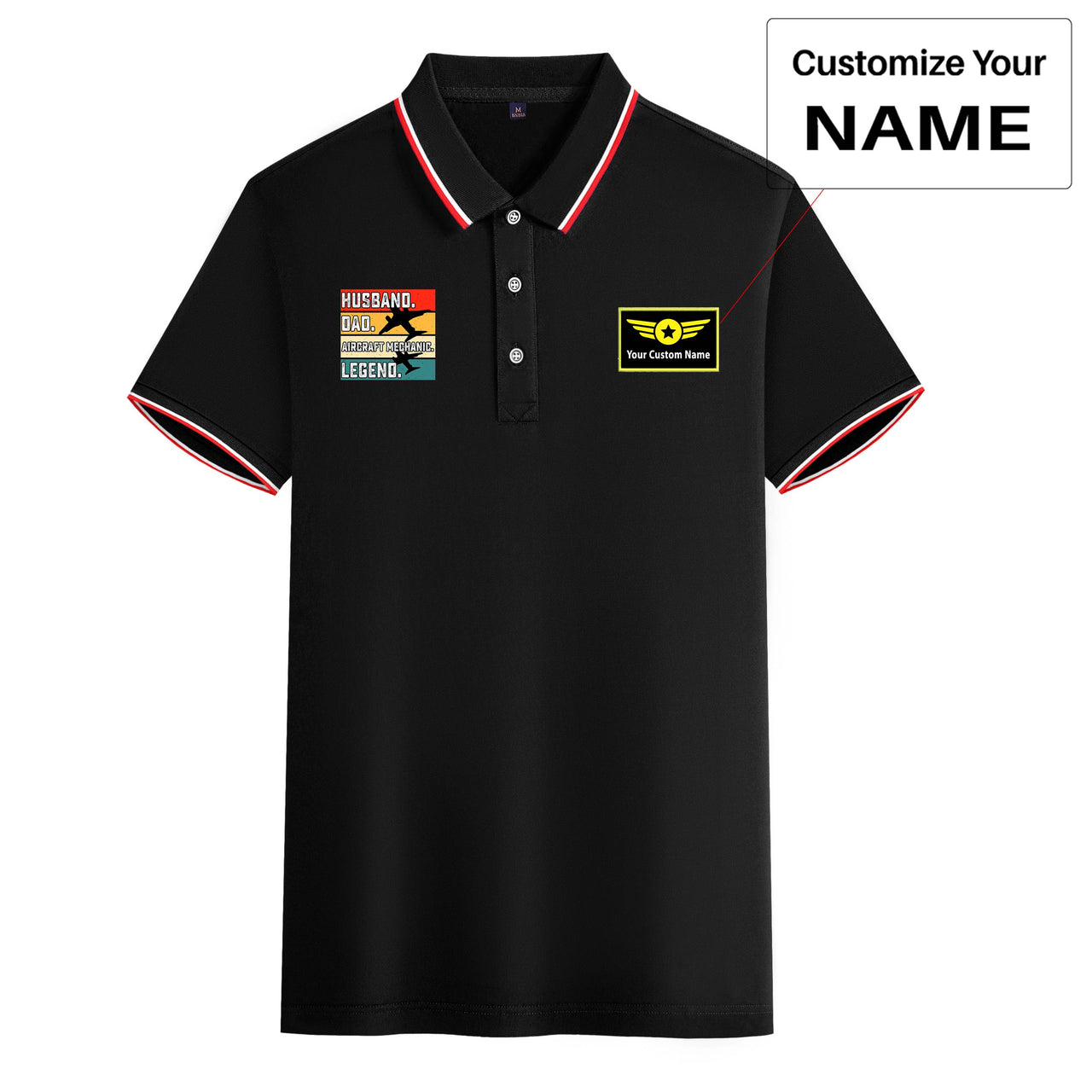 Husband & Dad & Aircraft Mechanic & Legend Designed Stylish Polo T-Shirts