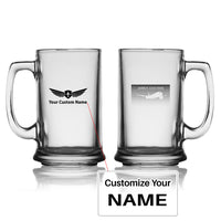 Thumbnail for Airbus A350XWB & Dots Designed Beer Glass with Holder