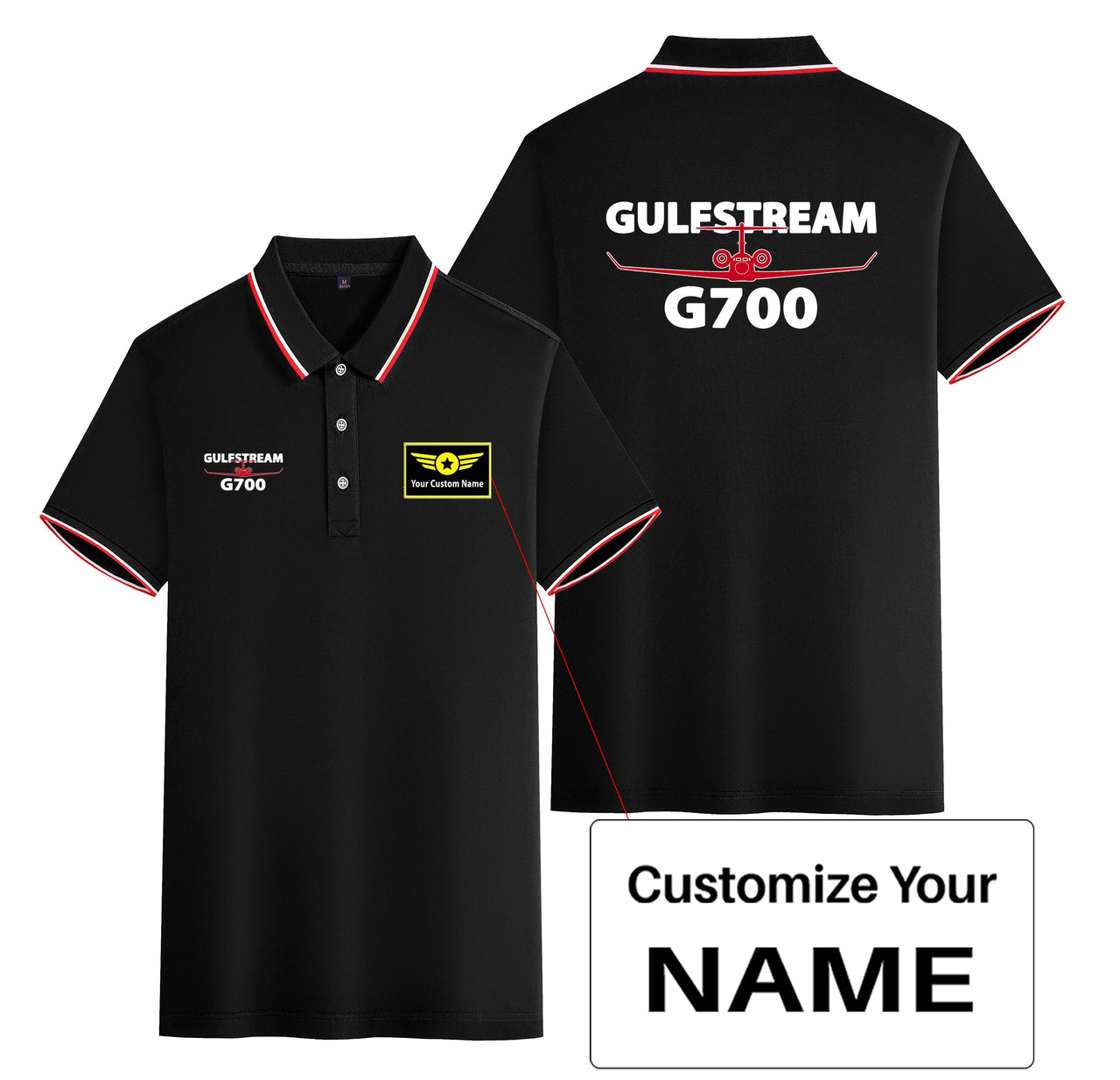 Amazing Gulfstream G700 Designed Stylish Polo T-Shirts (Double-Side)