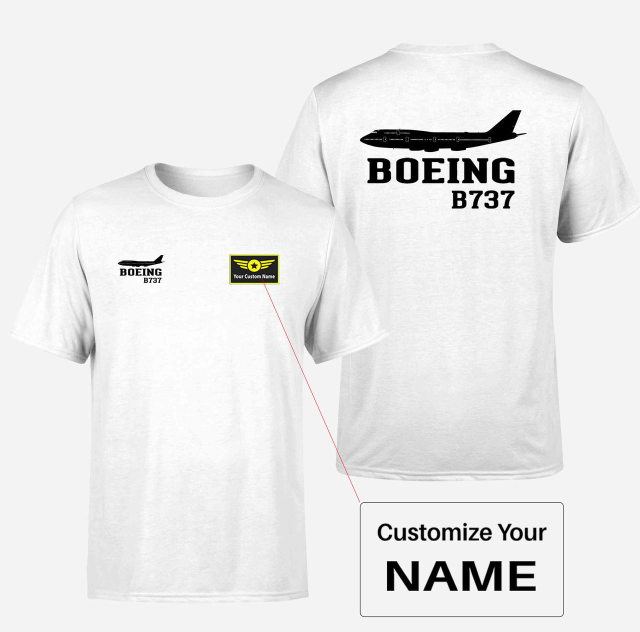 Boeing 737 Printed Designed Double-Side T-Shirts