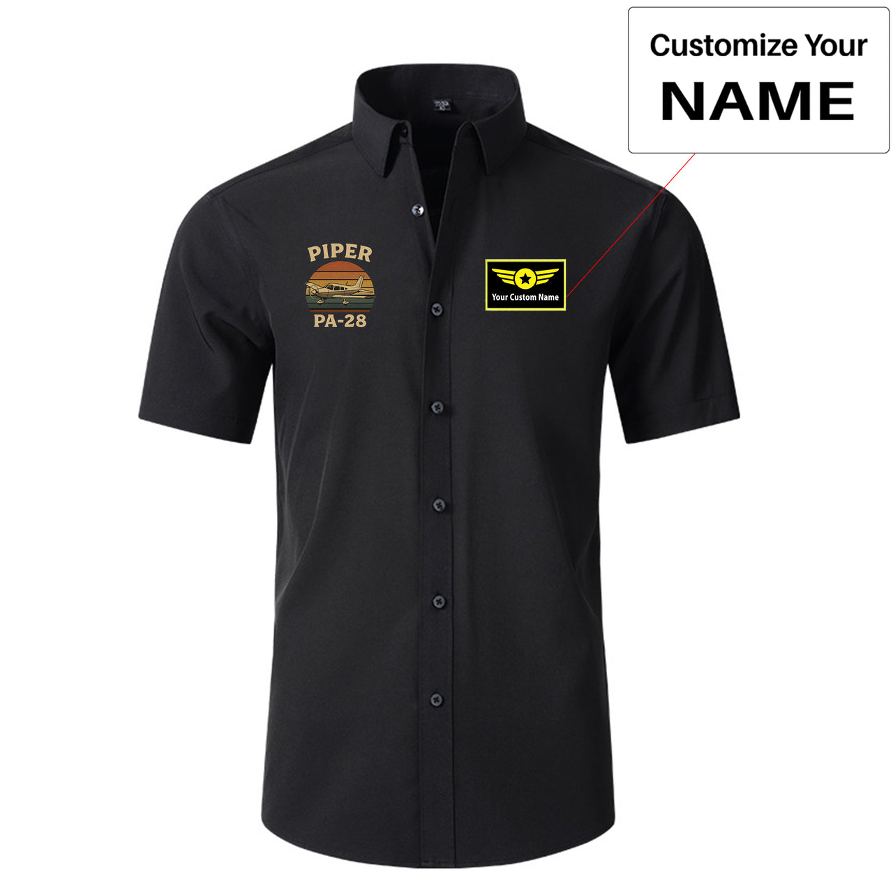Retro Piper PA-28 Designed Short Sleeve Shirts