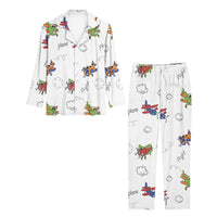 Thumbnail for Colorful Cartoon Planes Designed Women Button Pajamas