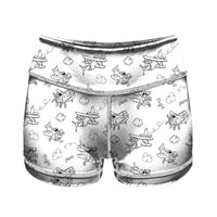 Thumbnail for Cartoon Planes Designed Women Yoga Shorts Pants