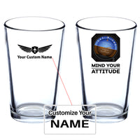 Thumbnail for Mind Your Attitude Designed Beer & Water Glasses