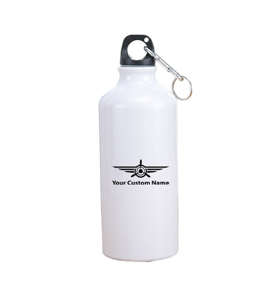 Custom Name (Badge 3) aviation design on thermos, vacuum-insulated.
