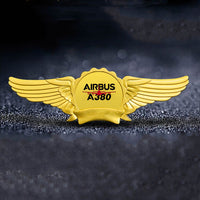 Thumbnail for Amazing Airbus A380 aviation badge in polished metal.