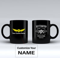 Thumbnail for Jet Fighter - The Sky is Yours Designed Black Mugs
