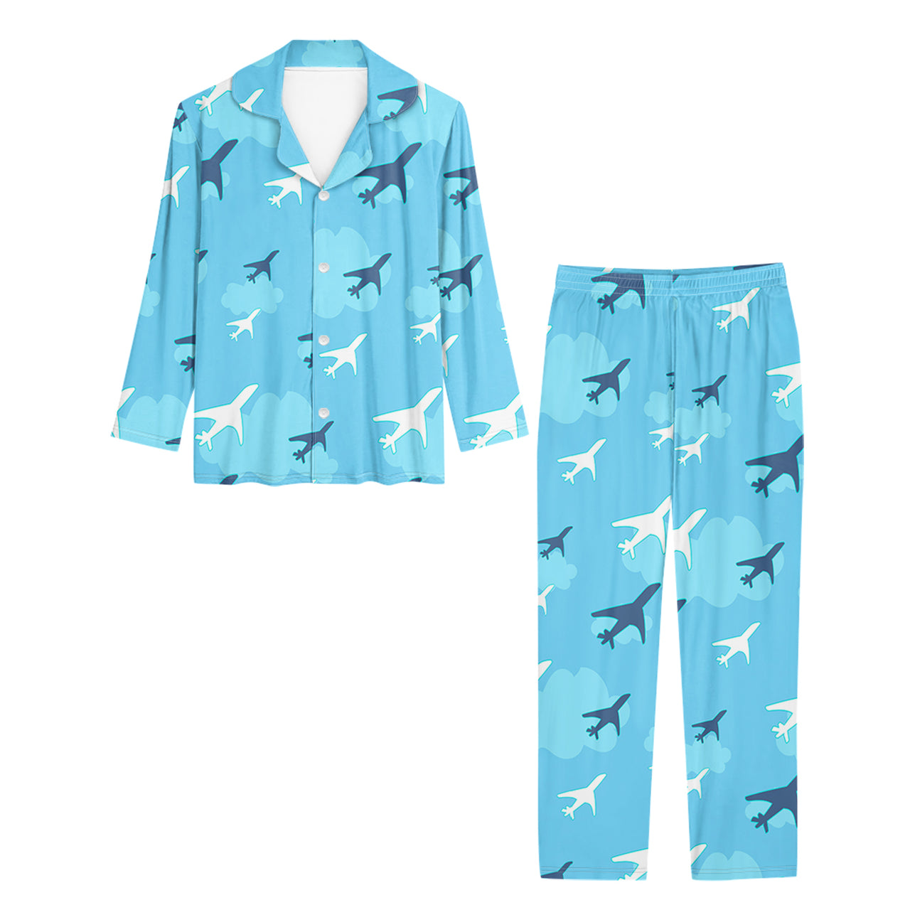 Cool & Super Airplanes 2 Designed Women Button Pajamas