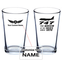 Thumbnail for Boeing 747 - Queen of the Skies (2) Designed Beer & Water Glasses