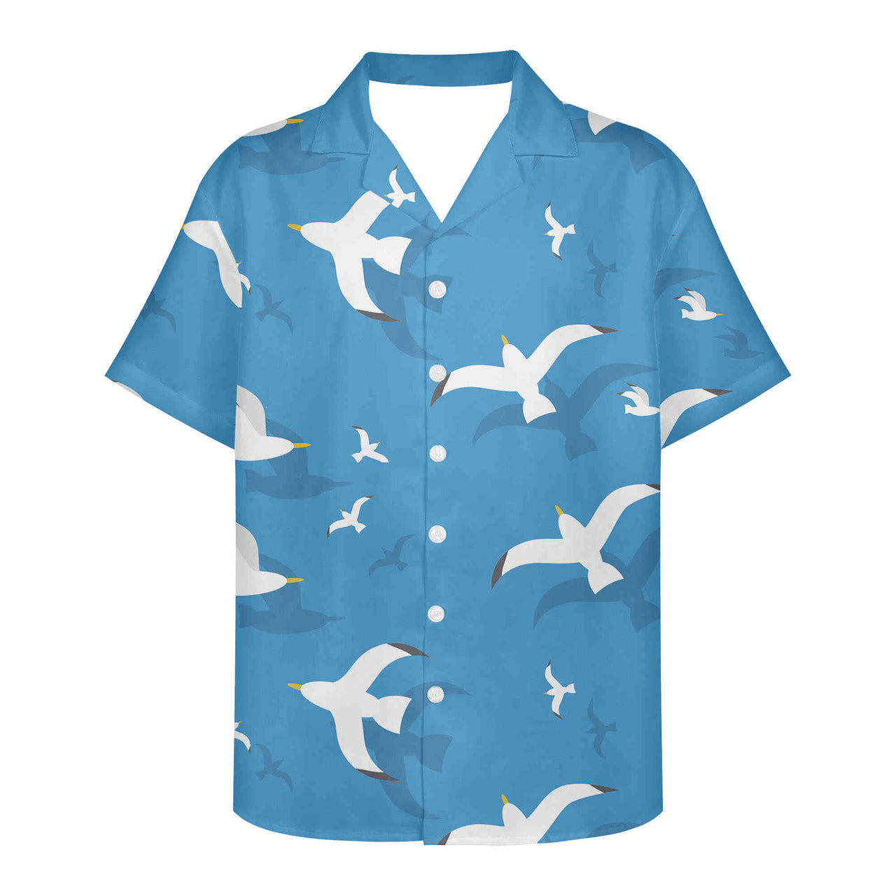 Seamless Seagulls Designed 3D Hawaiian Shirts