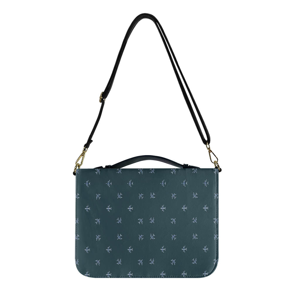 Nice Airplanes (Green) 2 Designed PU Accessories Bags Strap Style