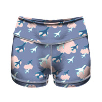 Thumbnail for Cool & Super Airplanes (Vol2) Designed Women Yoga Shorts Pants