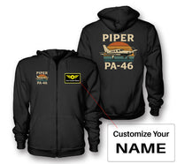 Thumbnail for Retro Piper PA-46 Designed Zipped Hoodies
