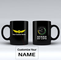 Thumbnail for Speed Is Life Designed Black Mugs