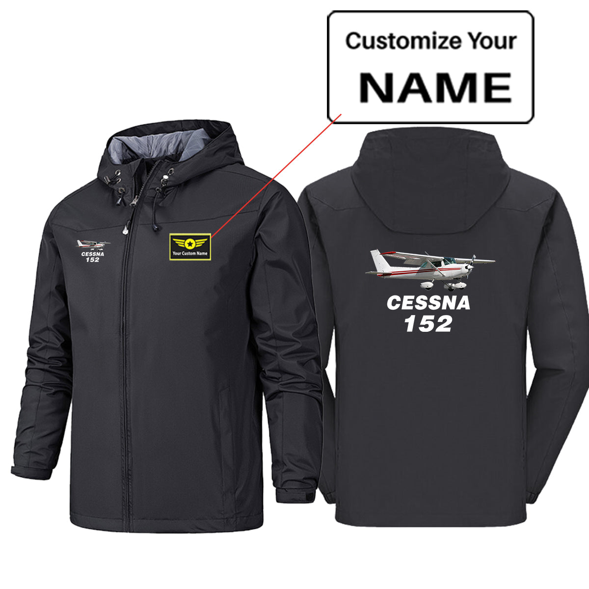 The Cessna 152 Designed Rain Jackets & Windbreakers