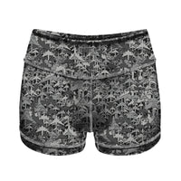 Thumbnail for Dark Coloured Airplanes Designed Women Yoga Shorts Pants