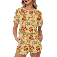 Thumbnail for Graphical Travel 2 Designed Women Summer Home Suits