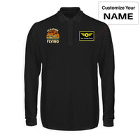 Thumbnail for Retro I'D Rather Be Flying Designed Long Sleeve Polo T-Shirts