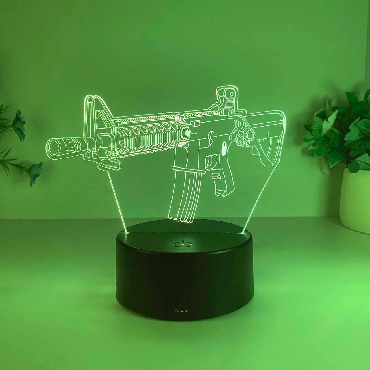 3D Submachine Gun Modeling Designed Night Lamp