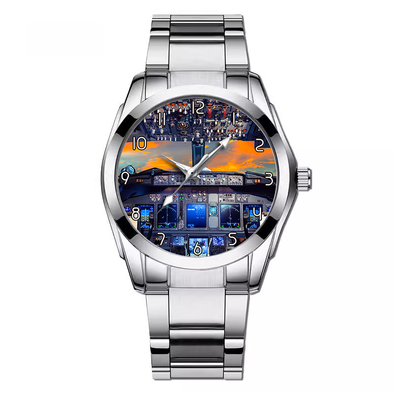 Amazing Boeing 737 Cockpit Designed Stainless Steel Band Watches