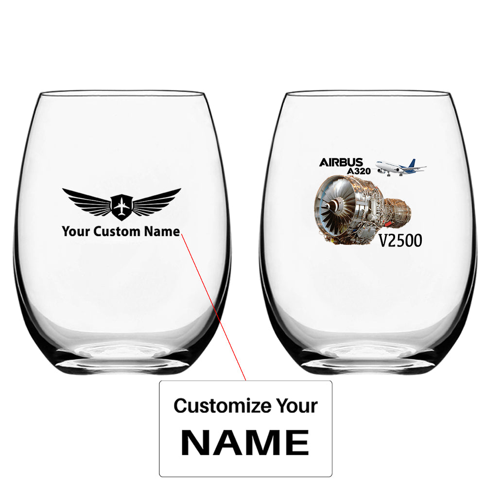 Airbus A320 & V2500 Engine Designed Water & Drink Glasses