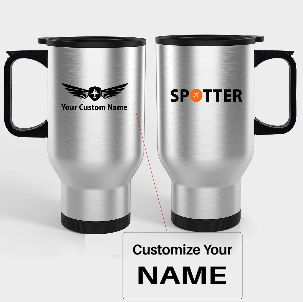 Spotter Designed Travel Mugs (With Holder)