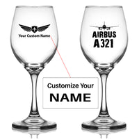 Thumbnail for Airbus A321 & Plane Designed Wine Glasses