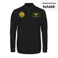 Thumbnail for Retro Boeing 737 Designed Long Sleeve Polo T-Shirts