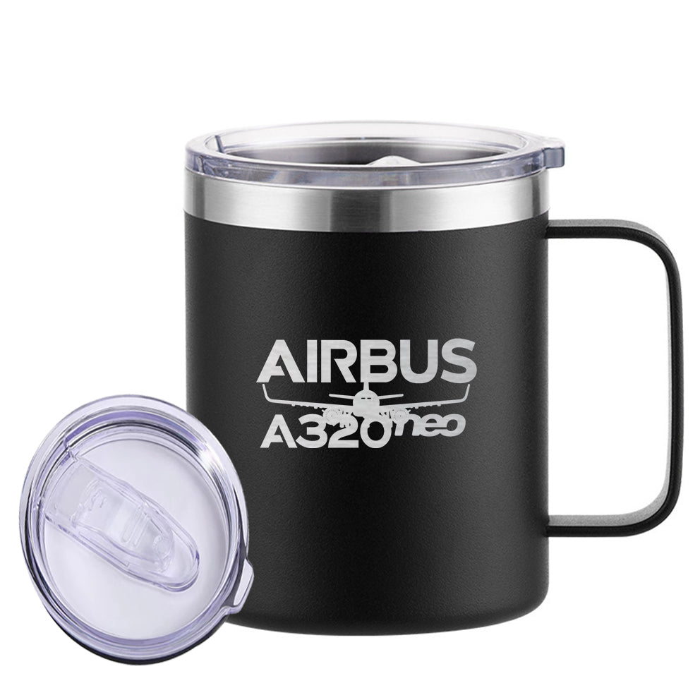 Amazing Airbus A320neo Designed Stainless Steel Laser Engraved Mugs