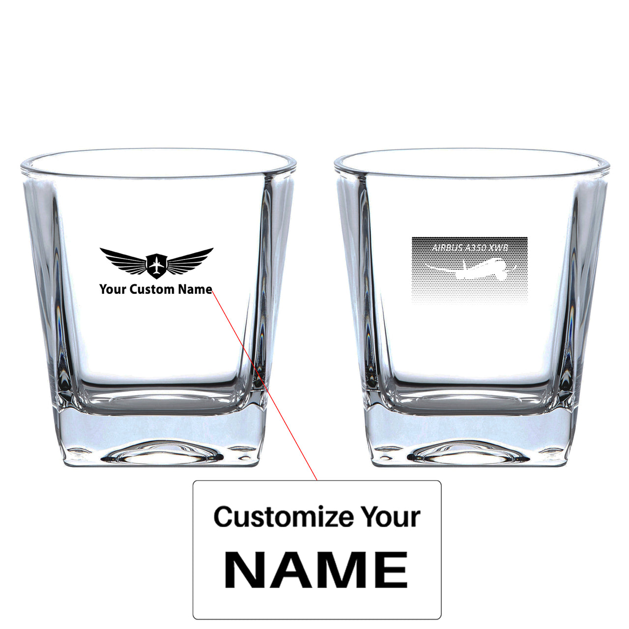 Airbus A350XWB & Dots Designed Whiskey Glass