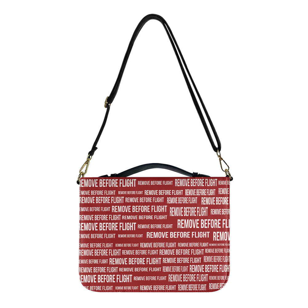 Remove Before Flight 3-Red Designed PU Accessories Bags Strap Style