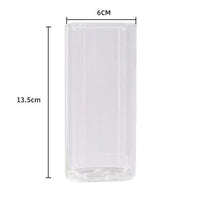 Thumbnail for Square Heat Resistant Coffee Glass Cup With Lid and Straw Transparent