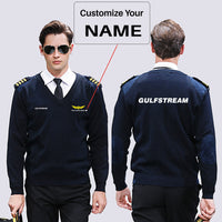 Thumbnail for Gulfstream & Text Designed Wool Pilot Sweaters