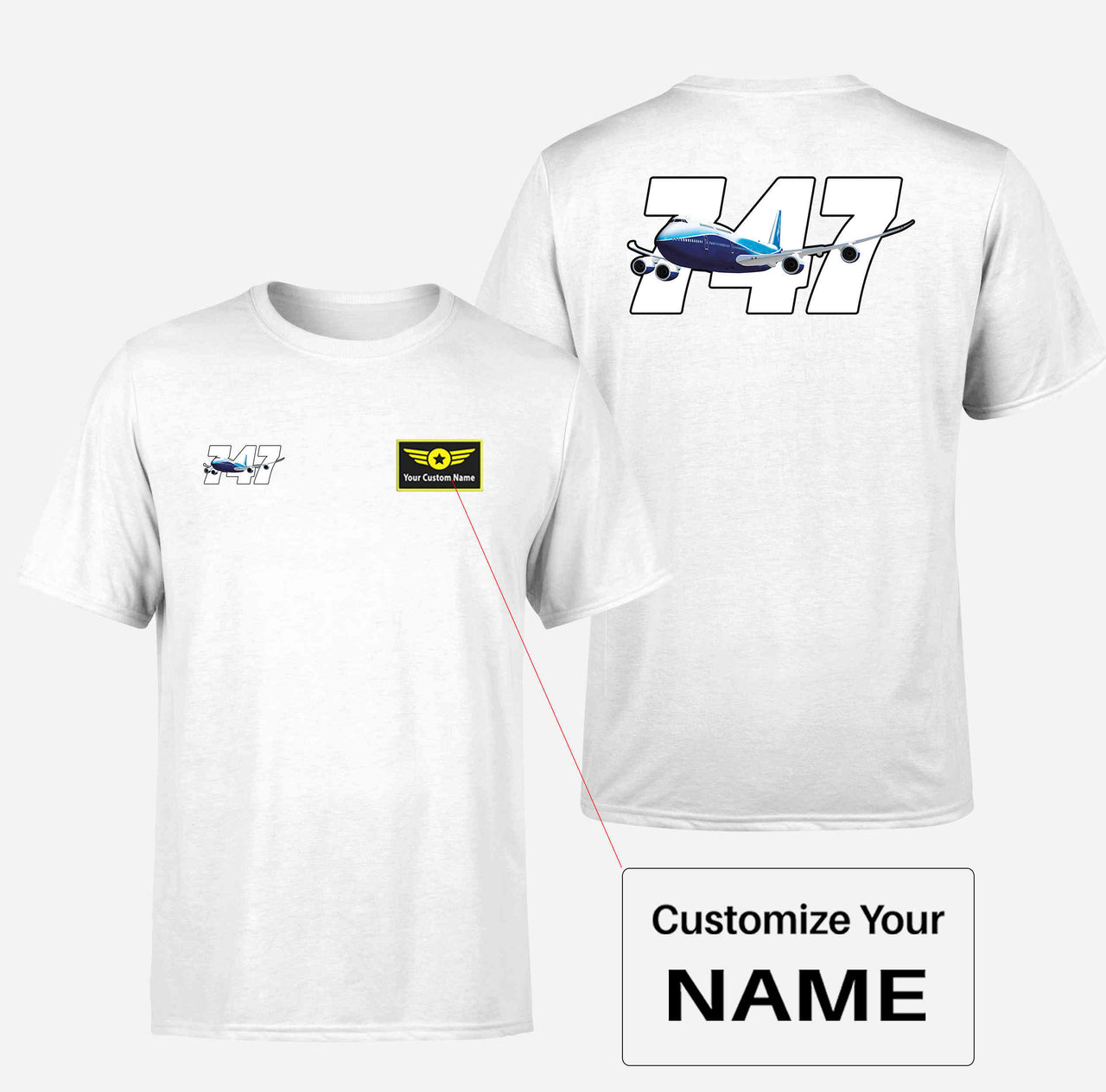 Super Boeing 747 Designed Double-Side T-Shirts