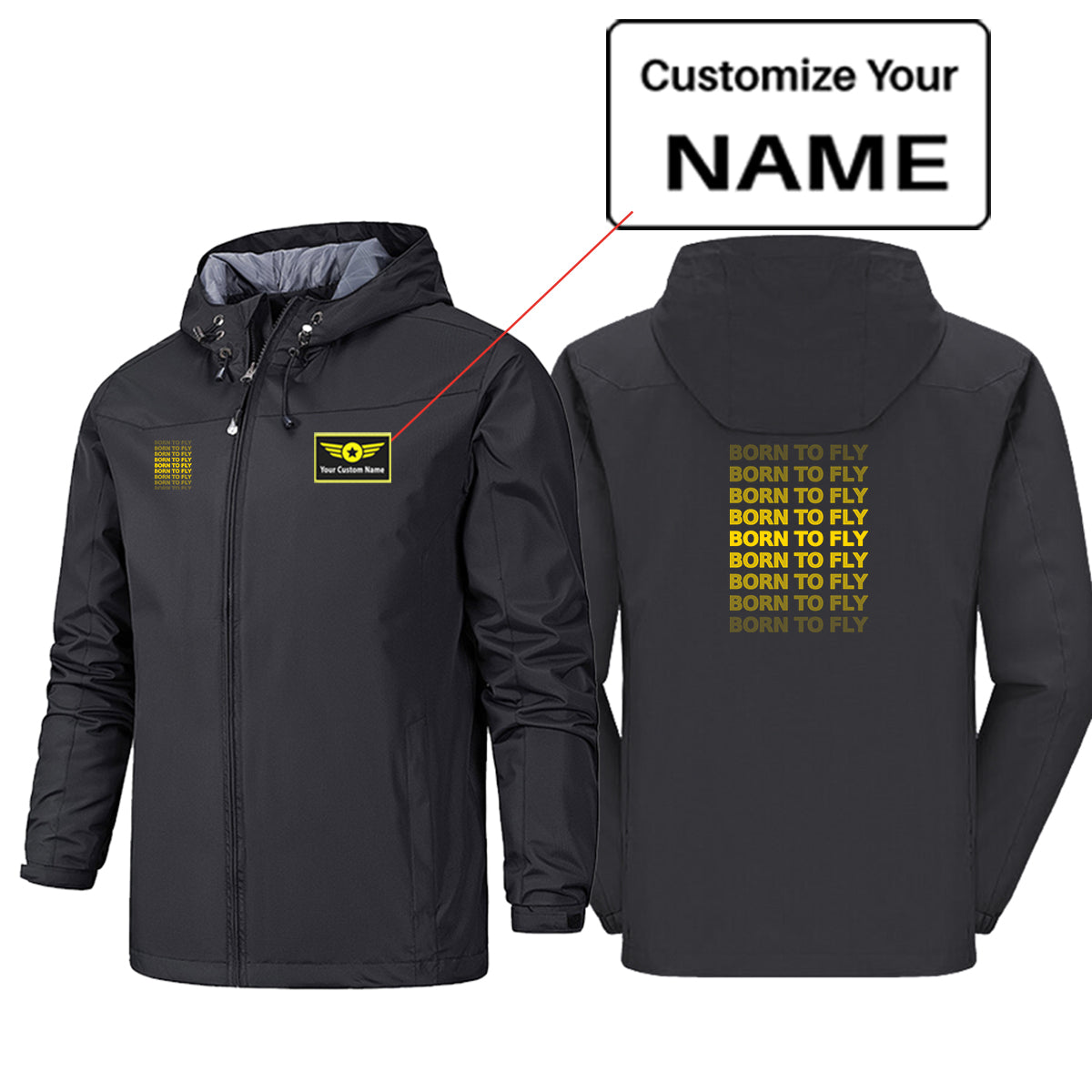 Born To Fly Opacity Designed Rain Jackets & Windbreakers