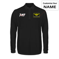 Thumbnail for Super Boeing 747 Intercontinental Designed Long Sleeve Polo T-Shirts