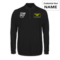 Thumbnail for Boeing 737+Text & CFM LEAP-1 Engine Designed Long Sleeve Polo T-Shirts