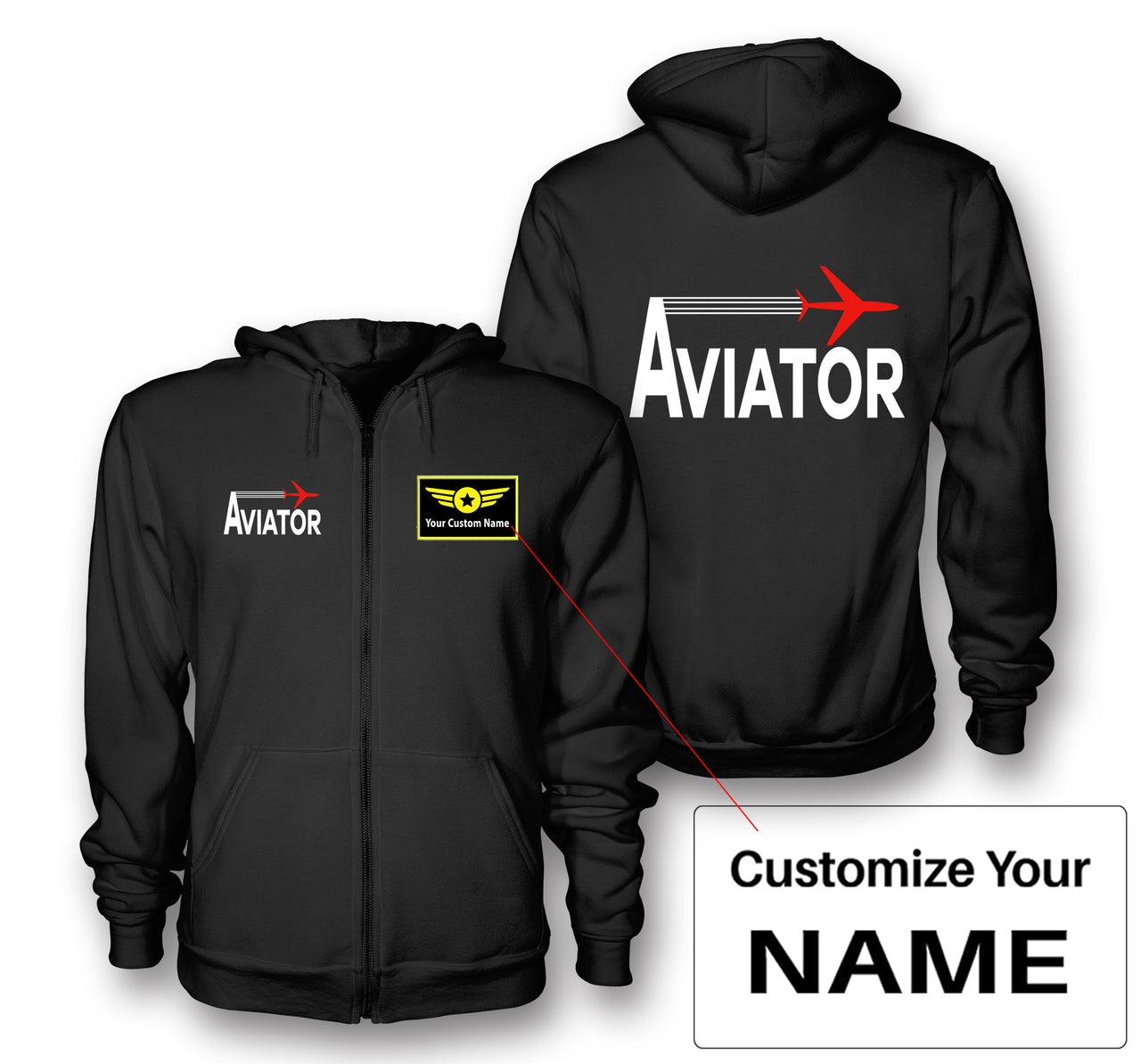 Aviator Designed Zipped Hoodies