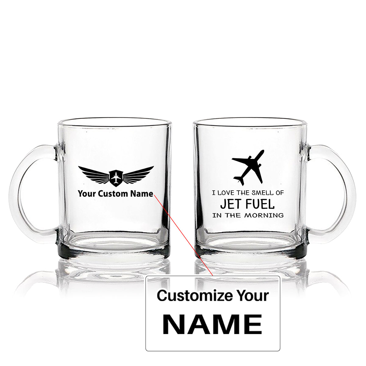 I Love The Smell Of Jet Fuel In The Morning Designed Coffee & Tea Glasses