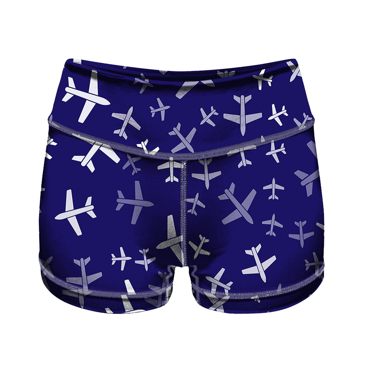 Different Sizes Seamless Airplanes Designed Women Yoga Shorts Pants