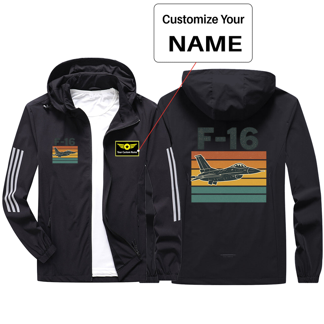 Retro Fighter Jet F16 Design Sport & Running Jackets